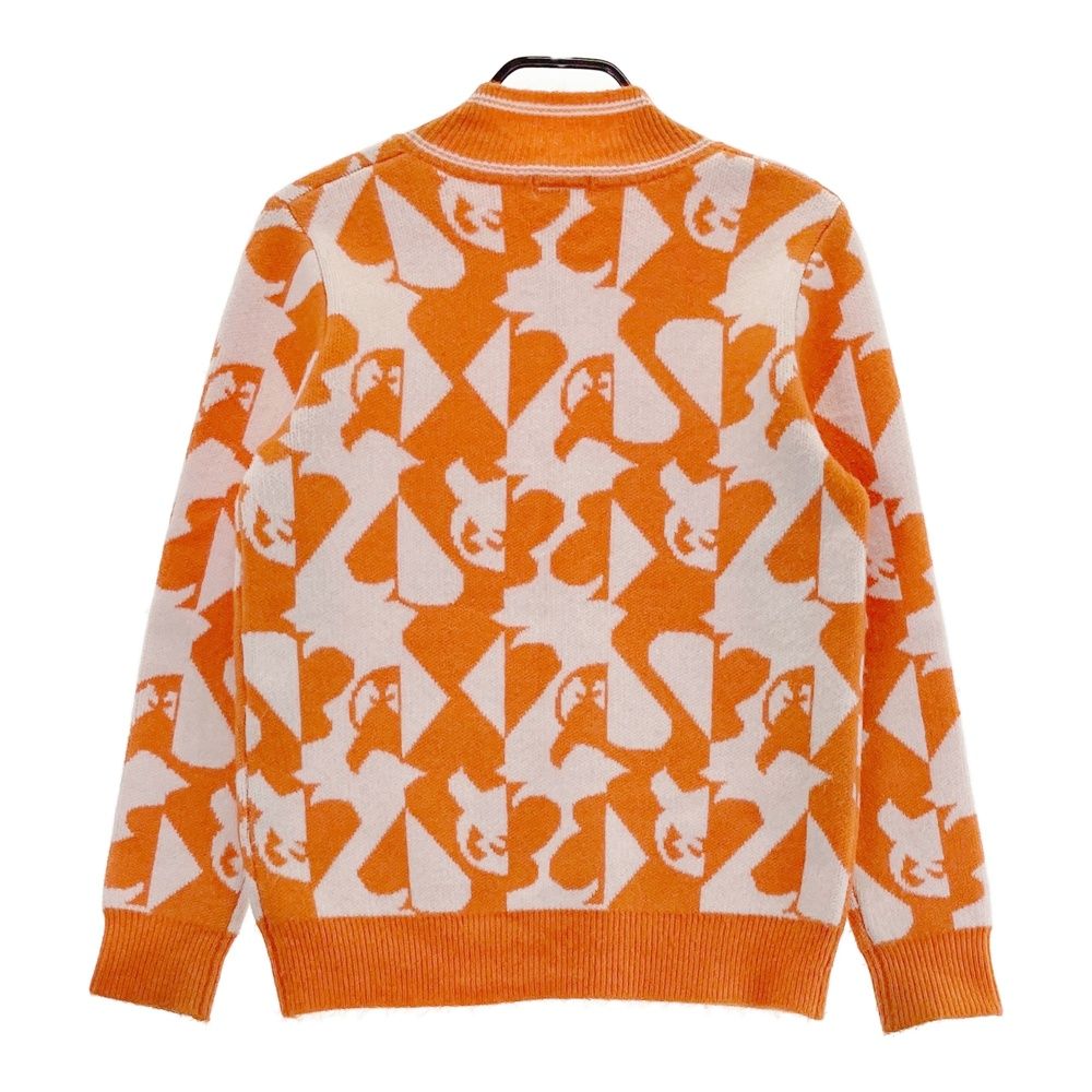サイズ：3 WAAC ワック ハイネック 長袖ニットセーター 総柄 オレンジ