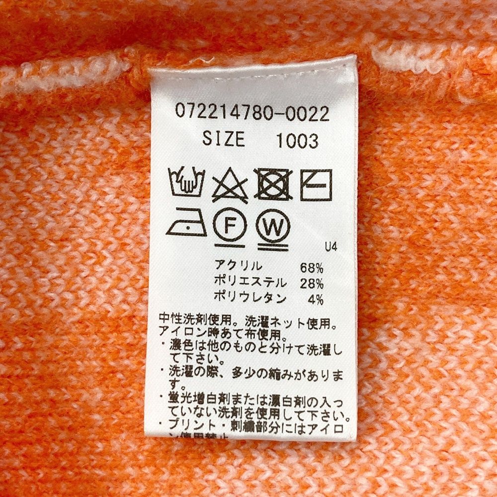 サイズ：3 WAAC ワック ハイネック 長袖ニットセーター 総柄 オレンジ
