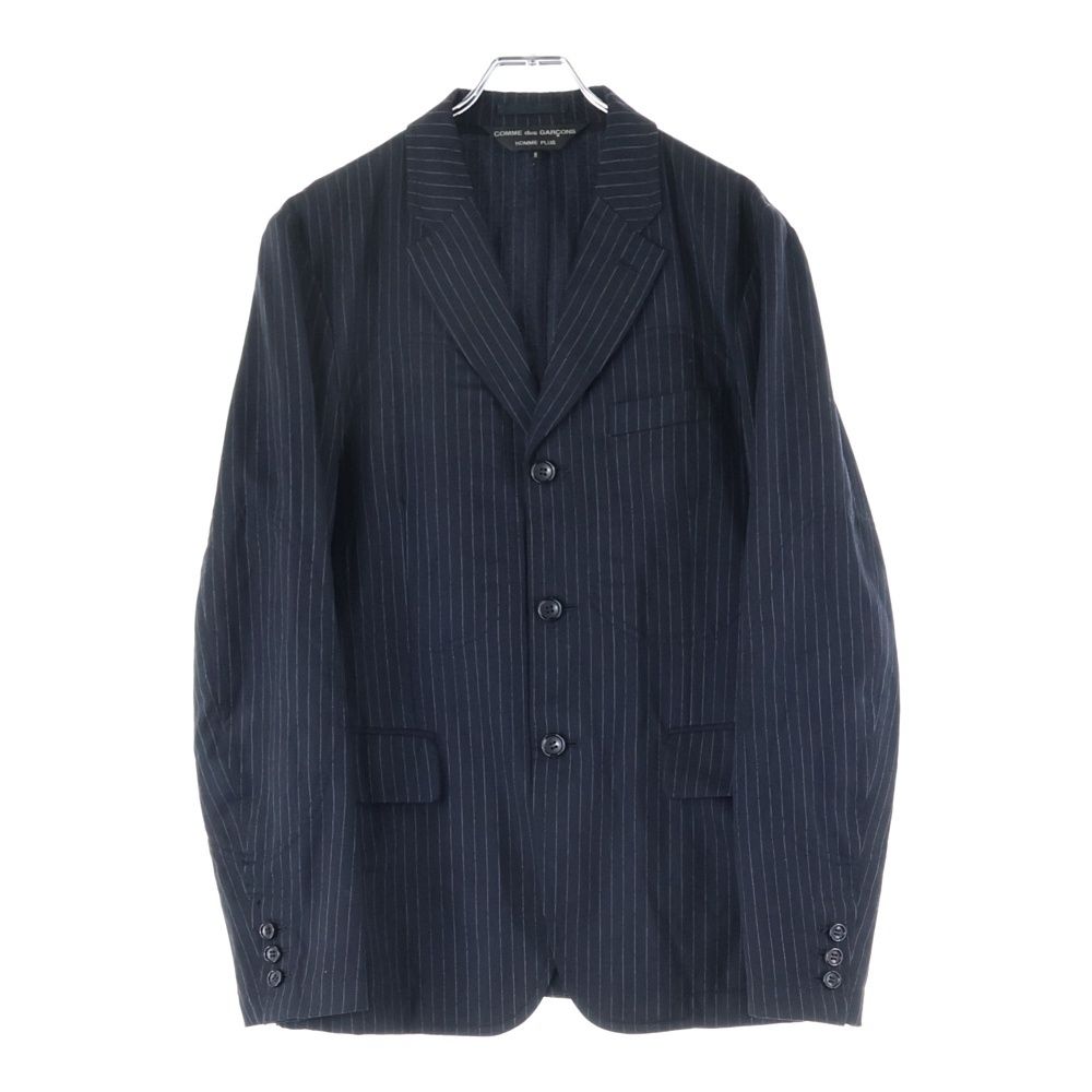 COMME des GARCONS HOMME PLUS コムデギャルソンオムプリュス 10 AW AD 2010 ウール ストライプ 3 B シングルテーラードジャケット スラックスパンツ ブラック PF-J 089 PF-P 051