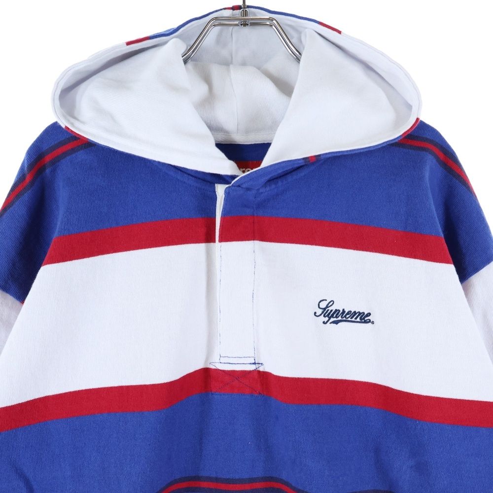 SUPREME (シュプリーム) 24AW Hooded Rugby ロゴ刺繍 フーデッド