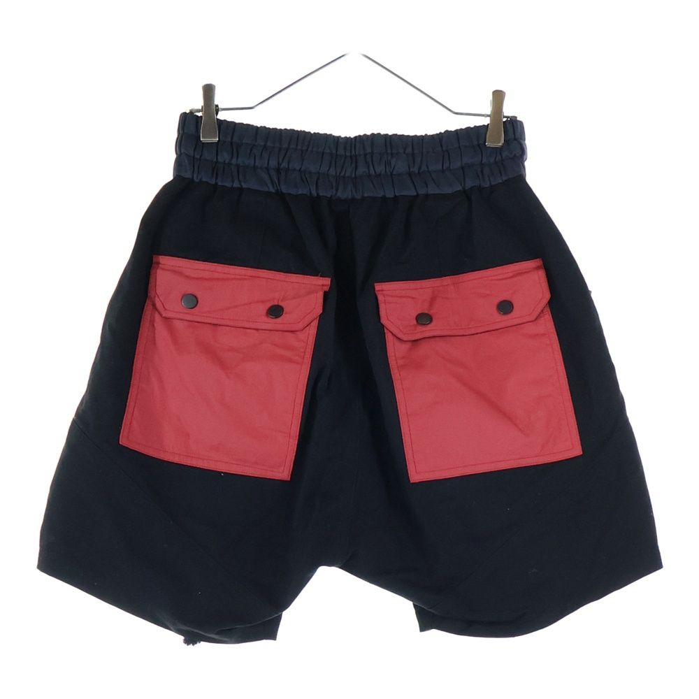 cvtvlist カタリスト ナイロン切替 モチーフ刺繍 サルエルショーツ ハーフパンツ ブラック レッド