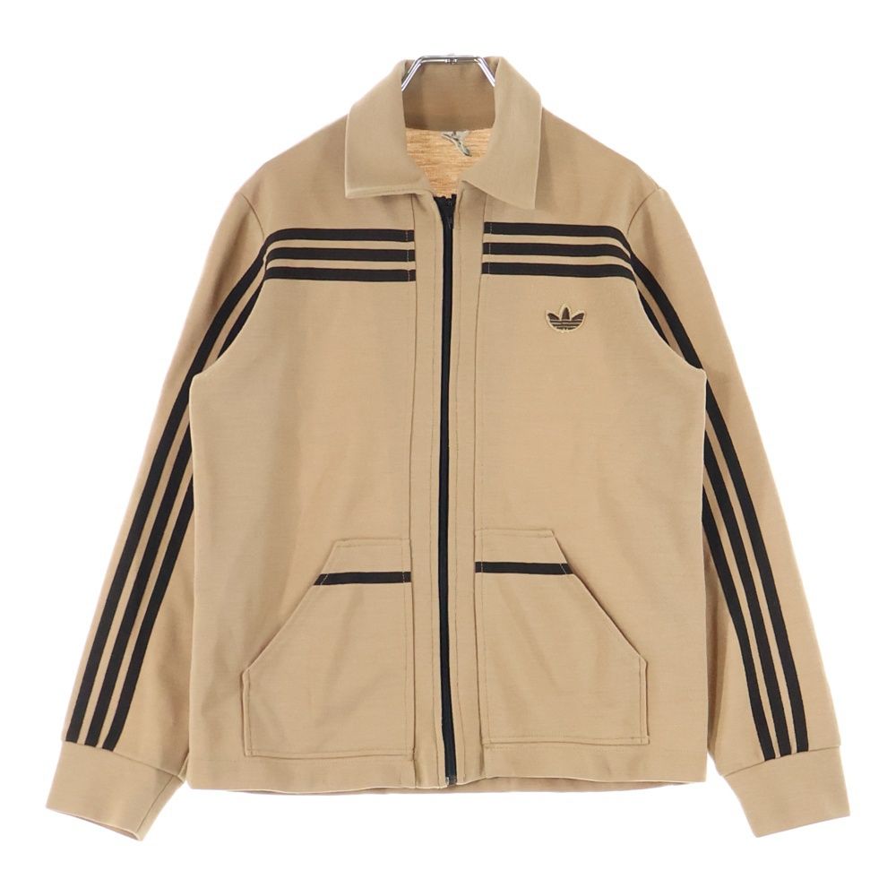 70s adidas ガイコツ トラックジャケット ジャージ ベージュ 52 adidas (アディダス) 70s トラックジャケット ジップアップ ガイコツ