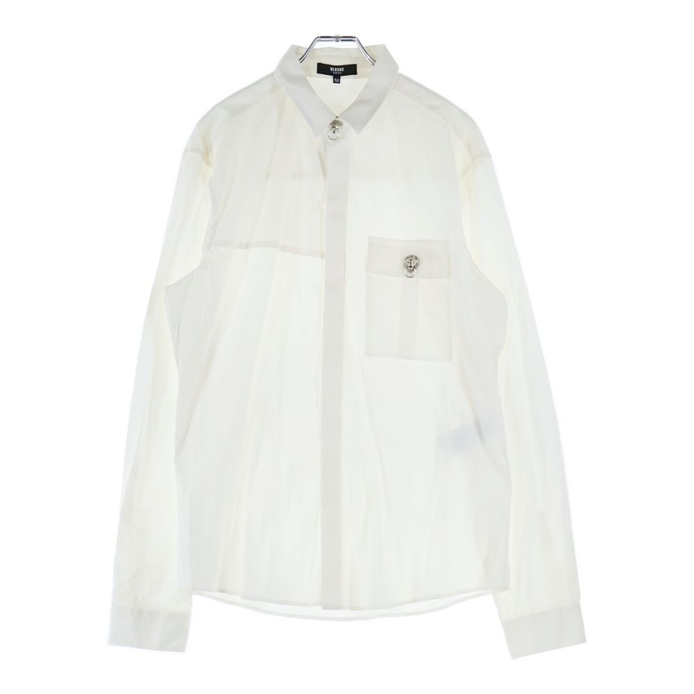 VERSUS VERSACE ヴェルサス ヴェルサーチ ライオンモチーフ ロングスリーブ コットンシャツ ホワイト 242 529 892 259