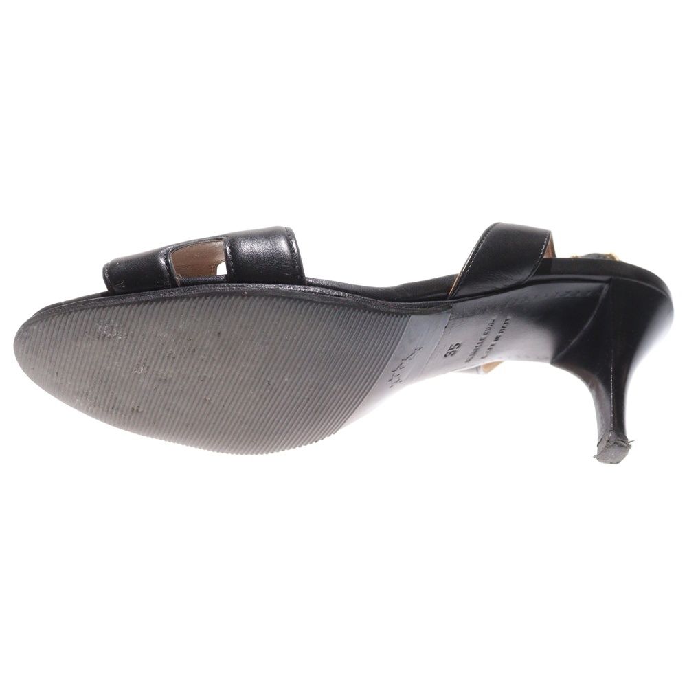 HERMES (エルメス) オラン レザー Hロゴ ヒール ストラップ サンダル