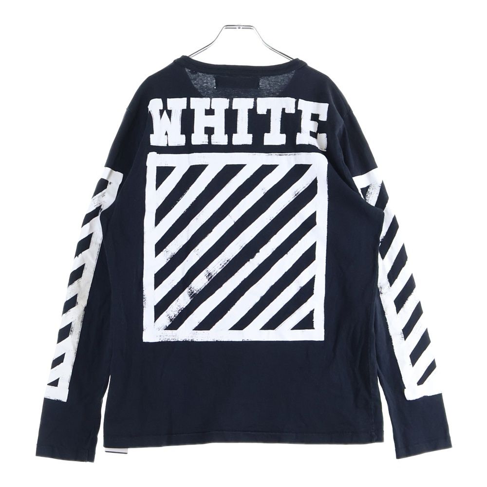 OFF-WHITE オフホワイト 16 AW ロゴ プリント クルーネック 長袖Tシャツ カットソー ブラック