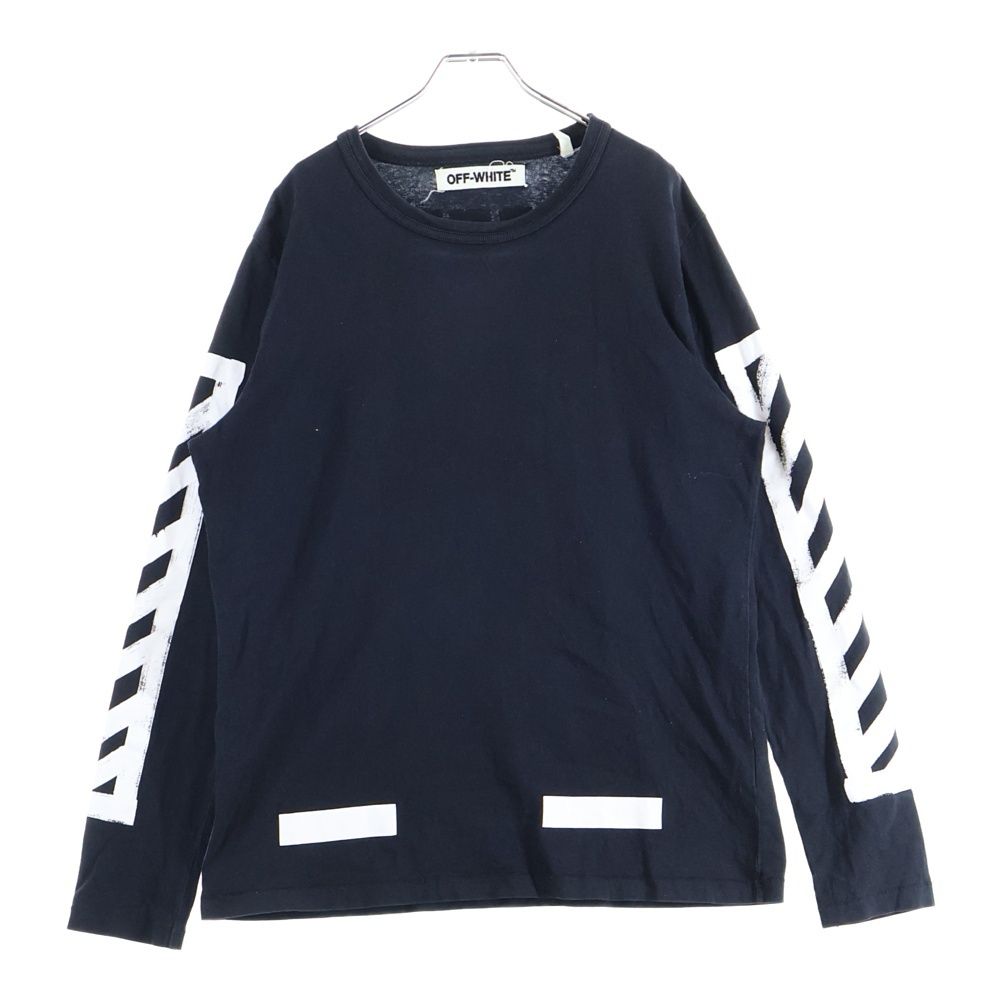 OFF-WHITE オフホワイト 16 AW ロゴ プリント クルーネック 長袖Tシャツ カットソー ブラック