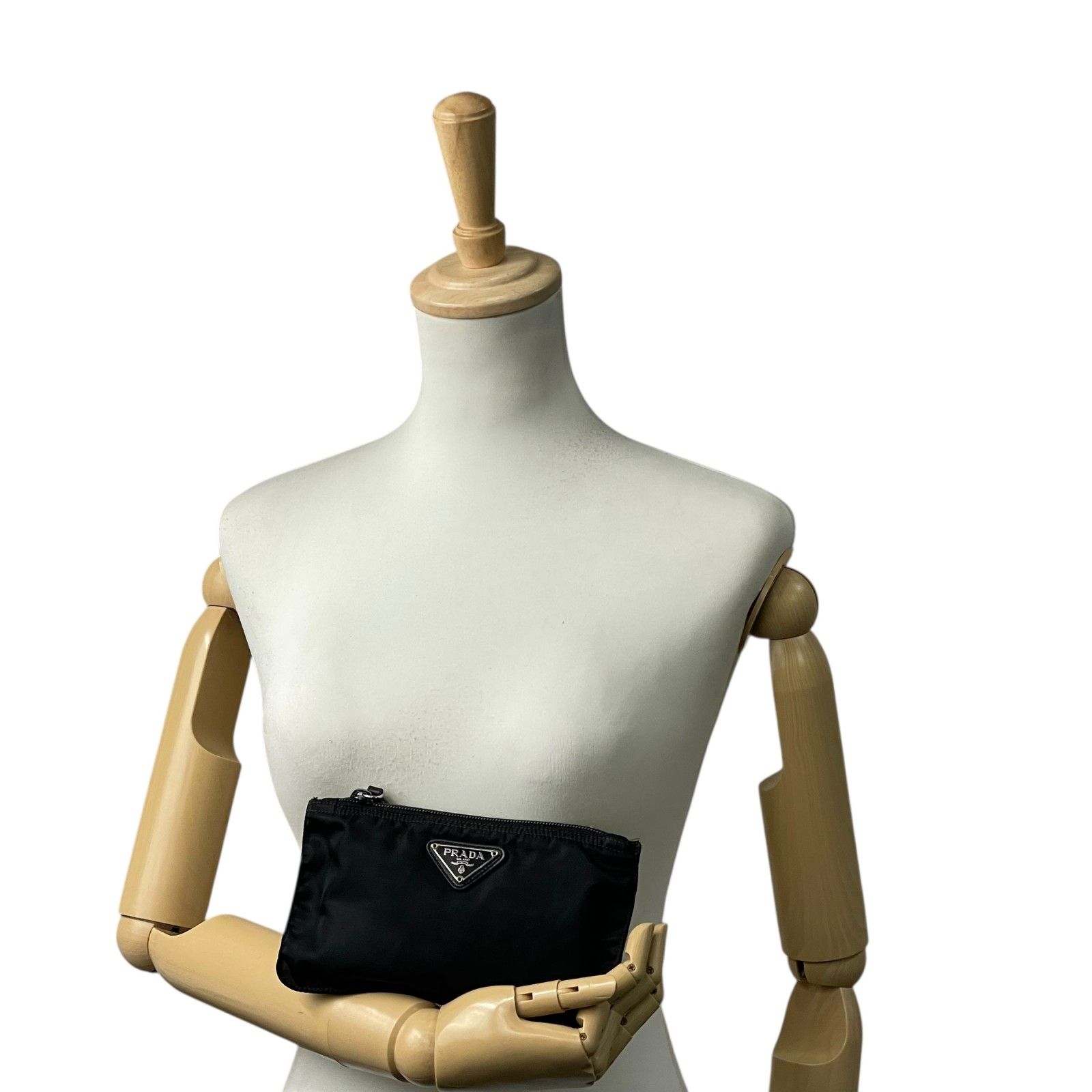 プラダ PRADA ナイロン ポーチ ミニバッグ ブラック 黒 三角ロゴ