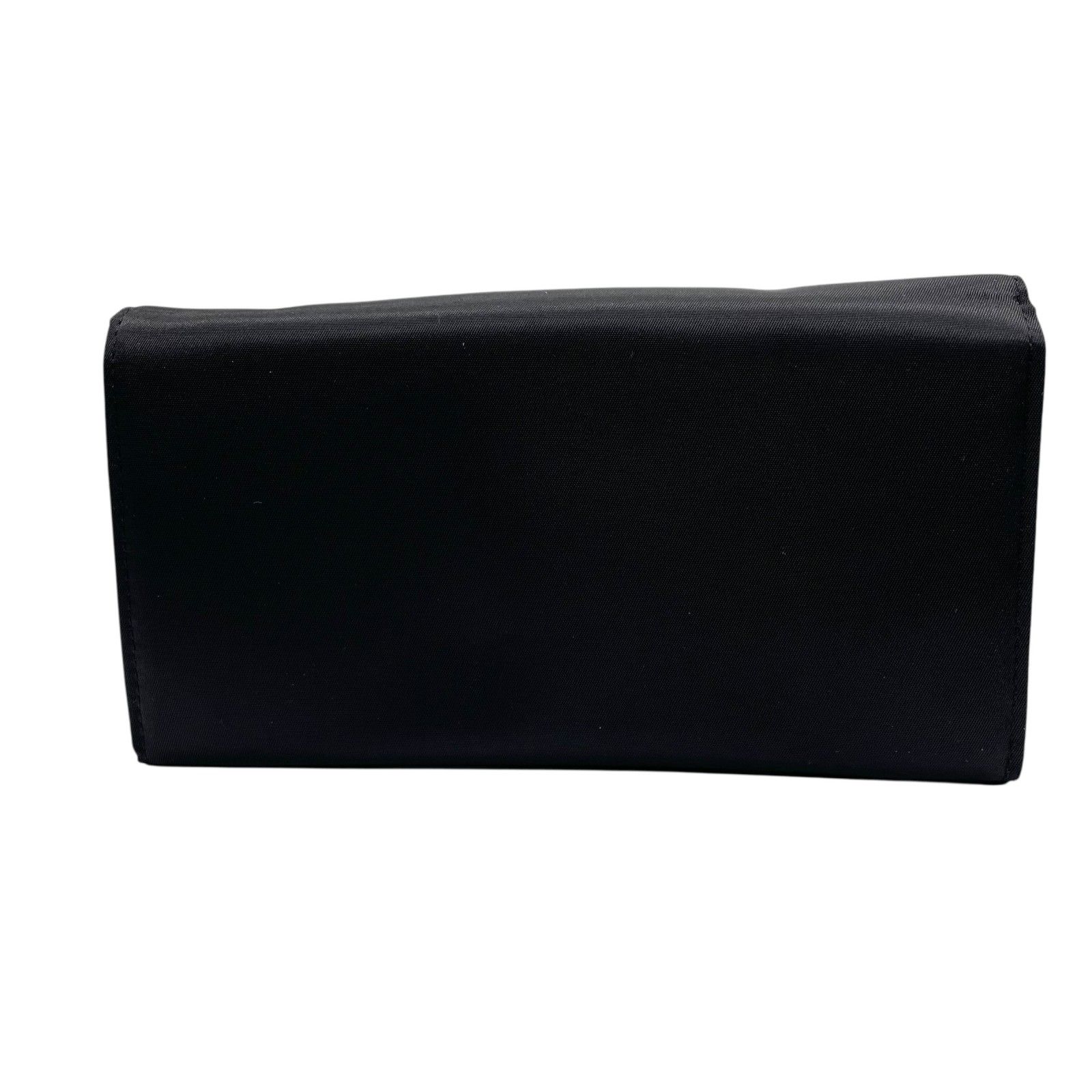 プラダ PRADA ナイロン レザー 長財布 ブラック黒 三角ロゴプレート