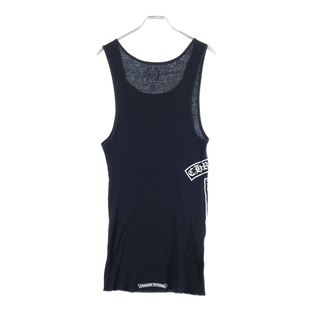 CHROME HEARTS クロムハーツ RIBBED TANK TOP スクロールプリント タンクトップ ノースリーブシャツ ブラック