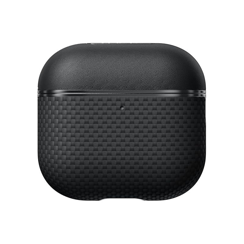 PITAKA AirPods 4対応ケース MagSafe対応 MagEZ Case エアポッツ4 保護カバー ワイヤレス充電 LEDライトが見える 耐衝撃 アラミド繊維製 カーボン風デザイン フィット スリム おしゃれ 4用1500 D