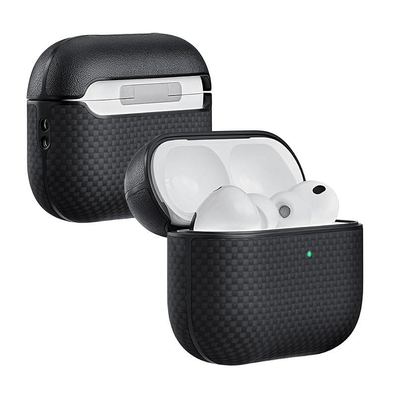 PITAKA AirPods Pro 3対応ケース MagSafe対応 MagEZ Case エアポッツプロ 保護カバー 3 2025 ケースワイヤレス充電 LEDライトが見える 耐衝撃 アラミド繊維製 カーボン風デザイン フィット