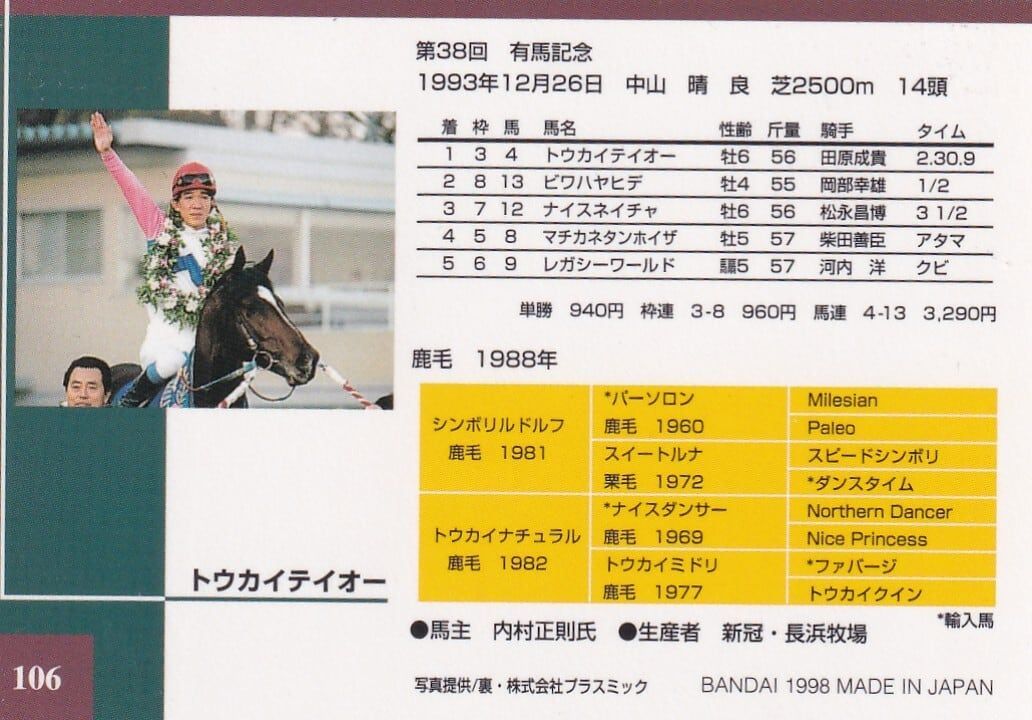 トウカイテイオー：第38回 有馬記念(ミラー仕様)「THE GRADE ONE」No