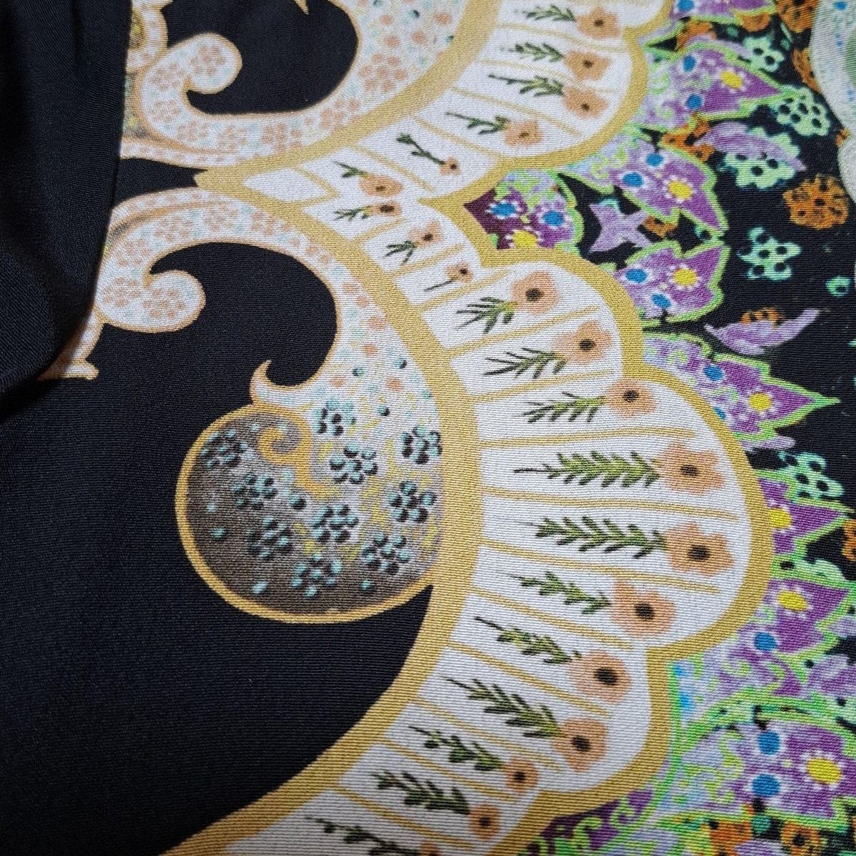 ETRO(エトロ) ワンピース サイズ42 M レディース - 黒×マルチ 七分袖