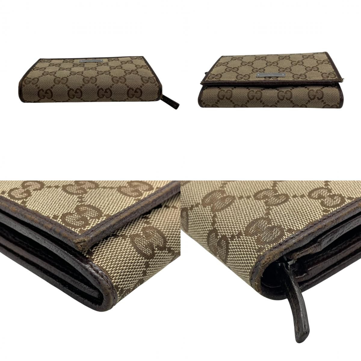 グッチ GUCCI 二つ折り財布 コンパクトウォレット GGキャンバス レザー