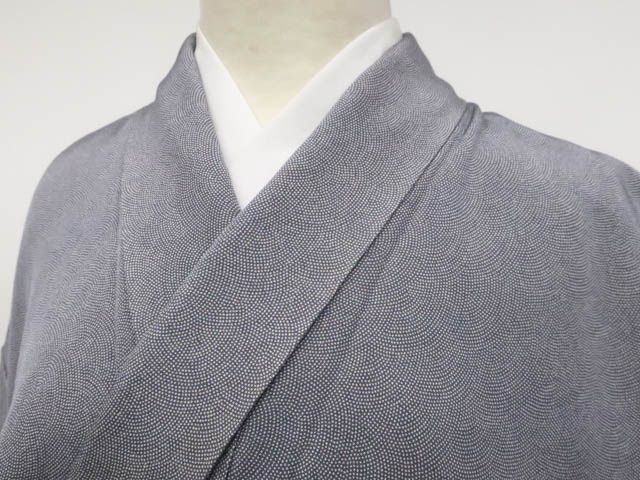 一輝堂】小紋 江戸小紋 鮫 作家物 落款入り 正絹 美品 着物 身丈約