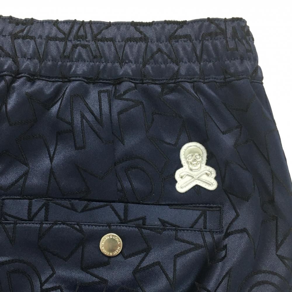 超美品】マークアンドロナ パンツ ネイビー 星地模様 スカル 裏地