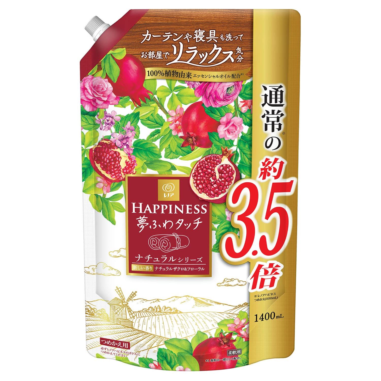 レノアハピネス 夢ふわタッチ ナチュラルザクロ-フローラル 詰替え 超特大 1 400 mL