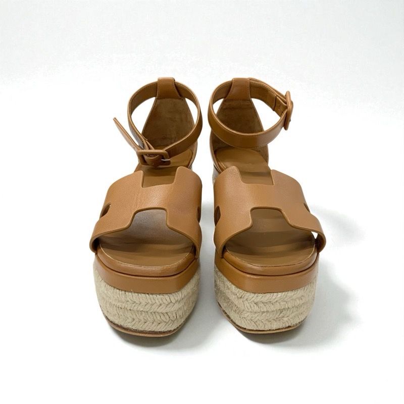 エルメス HERMES エルダ サンダル 靴 シューズ レザー ブラウン