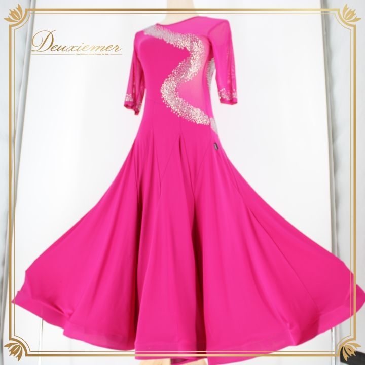 【美品 社交ダンス衣装】ワンピース ドレス 紫 パープル 長袖 ラインストーン 美品 社交ダンス衣装】ワンピース ドレス 紫 パープル 長袖 ライン