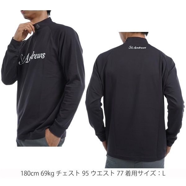セント アンドリュース ゴルフ メンズ シャツ ベア天竺 ロゴプリント