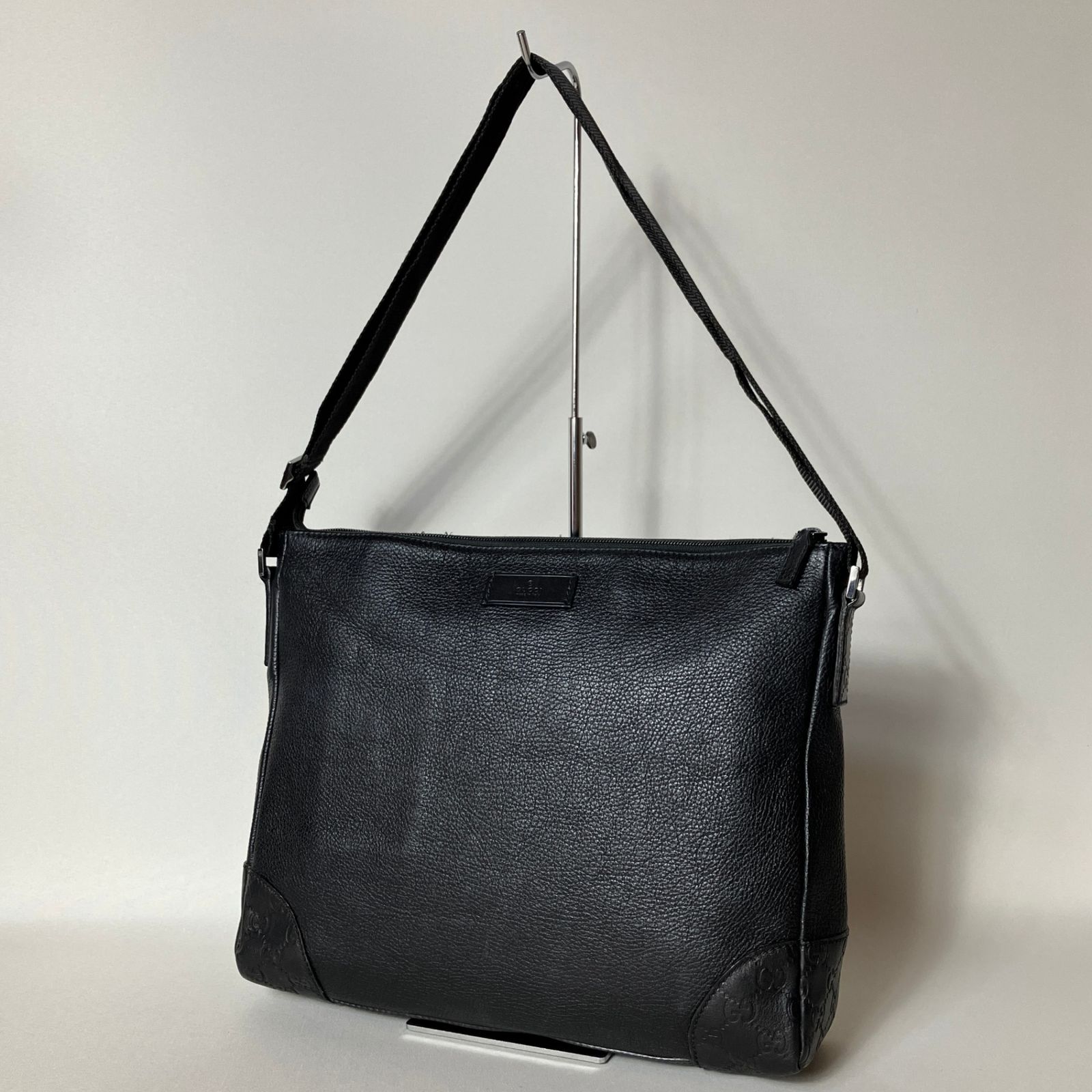 2511-48｜美品｜グッチ GGシマ ショルダーバッグ レザー ブラック 2511-48｜美品｜グッチ GGシマ ショルダーバッグ レザー ブラック