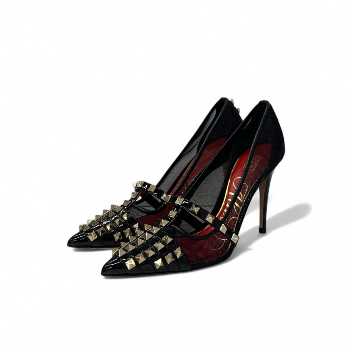 ヴァレンティノ VALENTINO パンプス 靴 シューズ メッシュ パテント