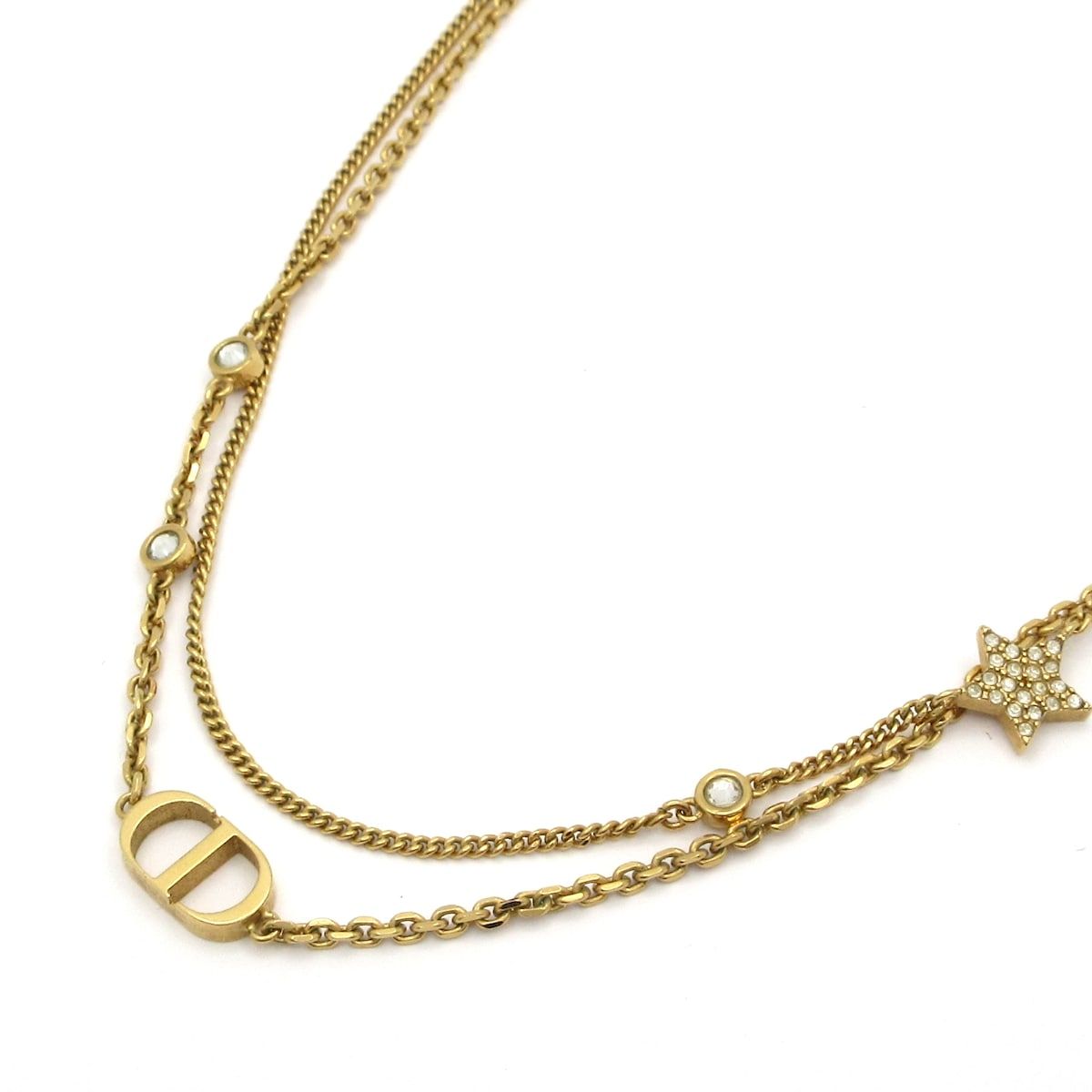 ディオール/クリスチャンディオール ネックレス美品 プチ CD ダブル