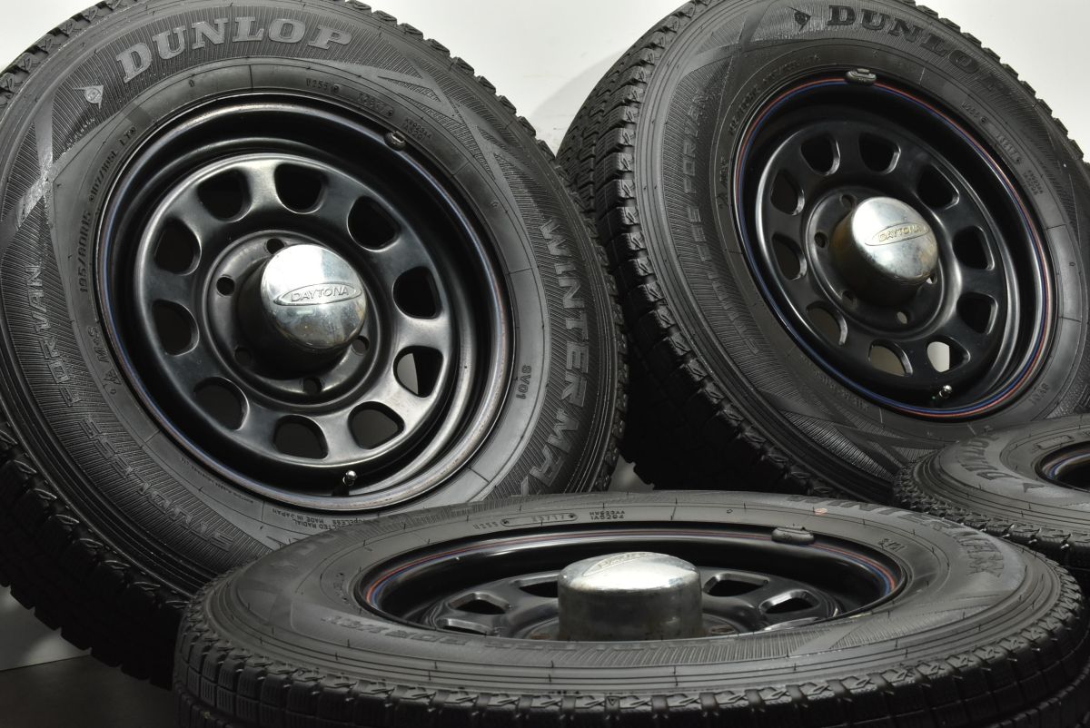 バリ溝 デイトナ 15 in 6 5 J 48 PCD 139 7 ダンロップ ウィンターマックスSV 01 195 80 R ハイエース レジアスエース スタッドレス 4本