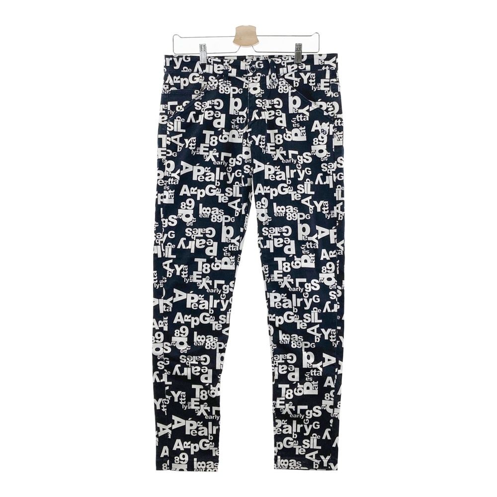 サイズ 5 PEARLY GATES パーリーゲイツ ストレッチパンツ 総柄 ネイビー系 ゴルフウェア メンズ ストスト