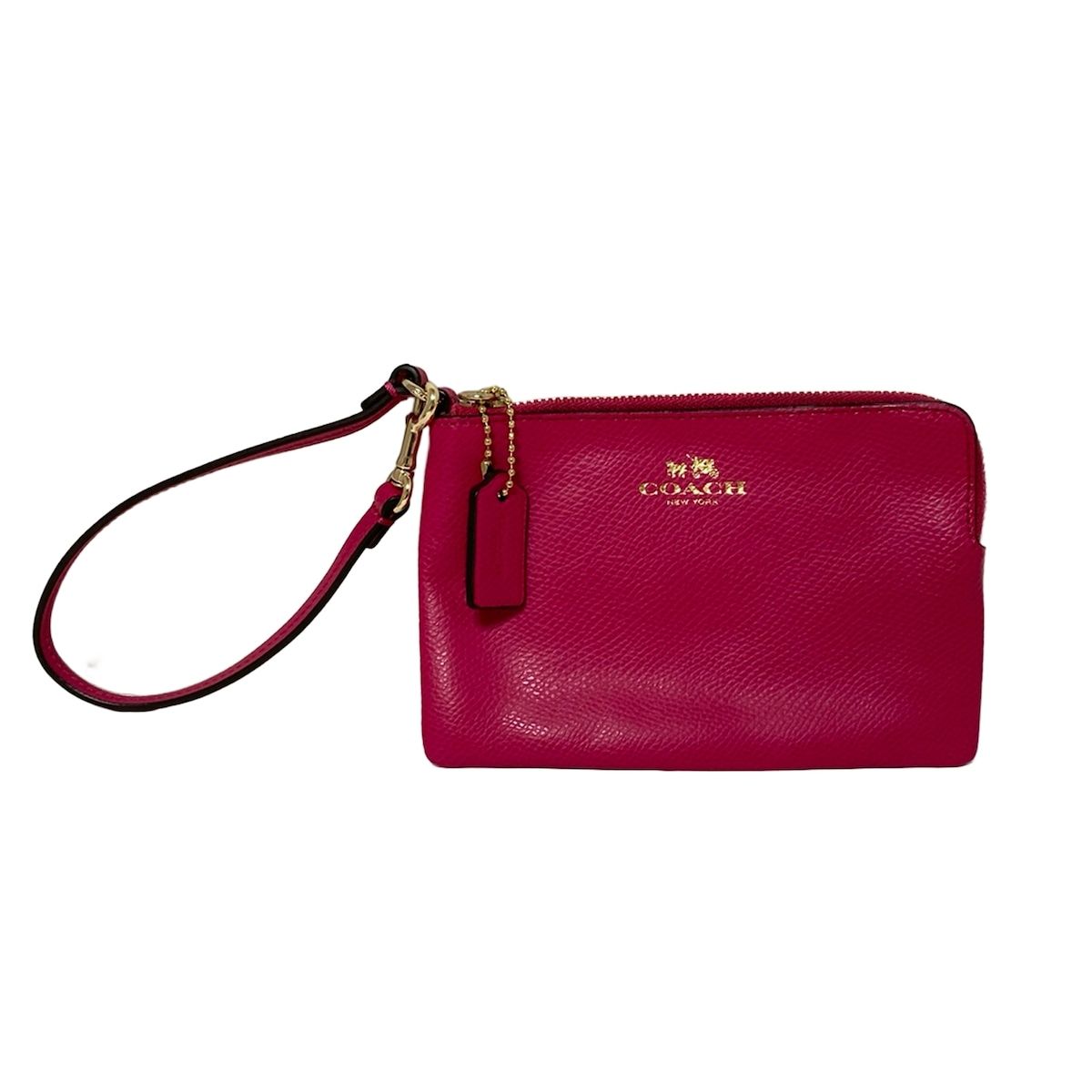 COACH コーチ リストレット クロスグレーン レザー コーナー ジップ F 53429 ピンク