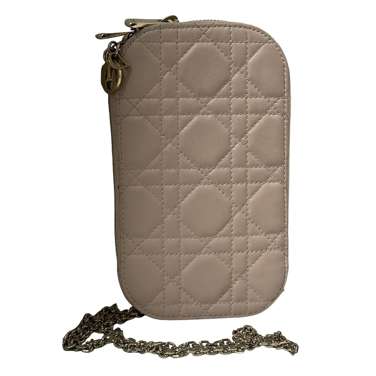 ディオール クリスチャンディオール ショルダーバッグ カナージュステッチ Lady Dior Call in フォンホルダー ライトピンク