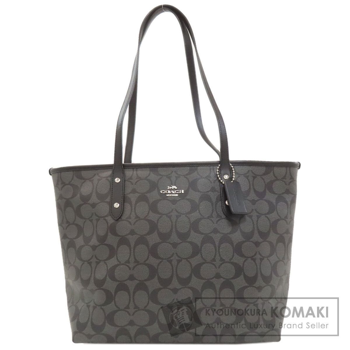 COACH コーチ F 58292 シグネチャー トートバッグ PVC レザー レディース