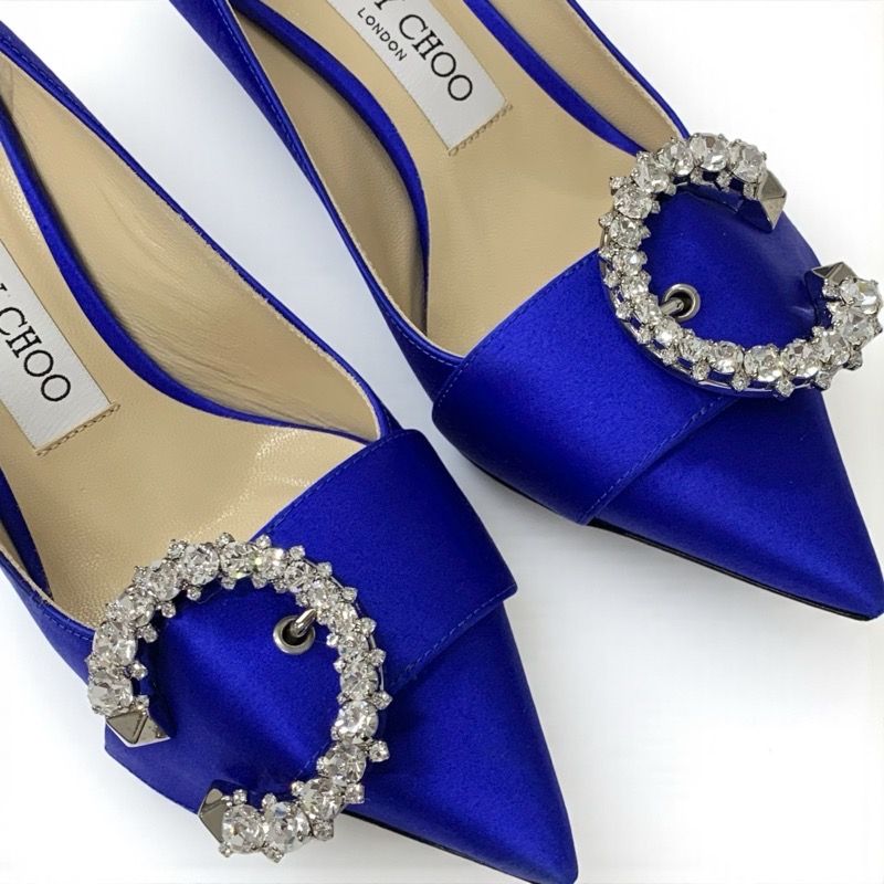 ジミーチュウ JIMMY CHOO MELVA パンプス 靴 シューズ サテン ブルー