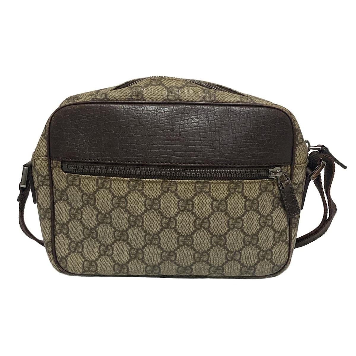 GUCCI グッチ ショルダーバッグ GGプラス GGスプリーム 114291 ベージュ ダークブラウン レザー