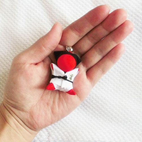 【風水・祈祷済み・当店限定2個セット】柔道・空手・部活応援！さるぼぼ必勝お守り｜天満宮ご祈祷済・勝負運・レギュラー祈願・ストラップ型