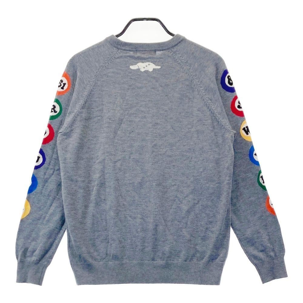 サイズ L ROUGH-SWELL ラフアンドスウェル ウール混 ニットセーター グレー系 ゴルフウェア レディース ストスト