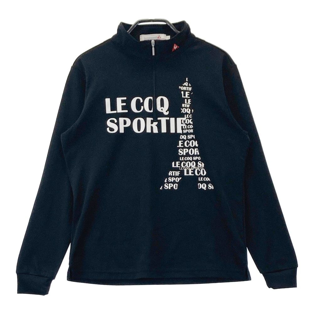 サイズ：M LE COQ GOLF ルコックゴルフ  ハーフジップ 長袖Tシャツ  ブラック系 [240101575359] ゴルフウェア レディース ストスト