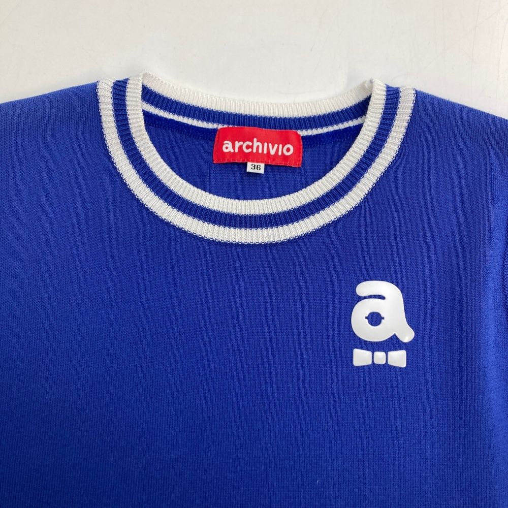 サイズ：36 ARCHIVIO アルチビオ ; ニットベスト ブルー系