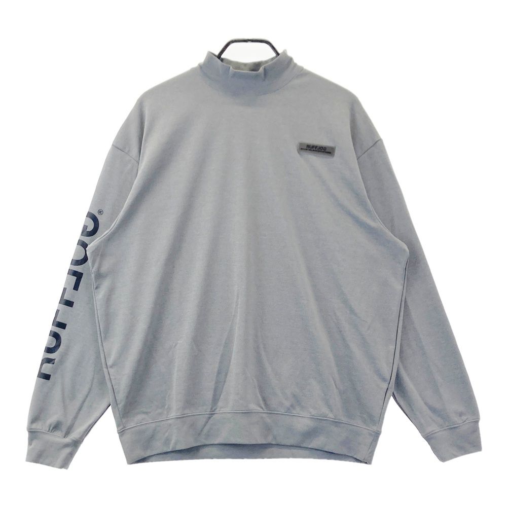 ★XXL★RUFFLOG ラフロッグ　スクエアデザイン　モックネックウェア サイズ：XL RUFFLOG ラフロッグ モックネック 長袖Tシャツ グレー系
