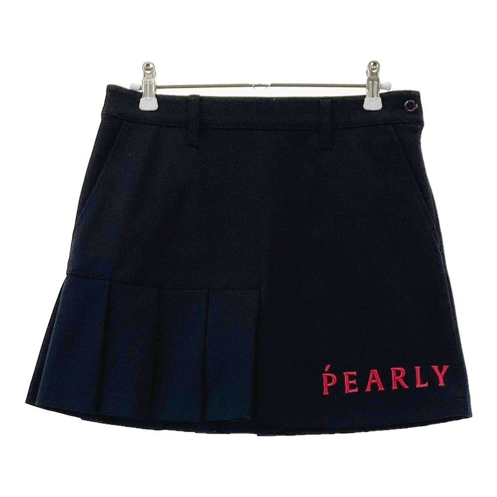 サイズ 0 PEARLY GATES パーリーゲイツ スカート プリーツ切替 ブラック系 ゴルフウェア レディース ストスト