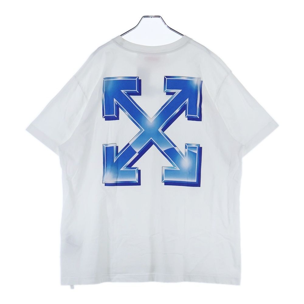 新作登場，新品 OFF-WHITE (オフホワイト) Blue Metal Arrow Over S/S T-shirt ロゴプリント 半袖Tシャツカットソー ホワイト OMAA038S22JER004 Tシャツ