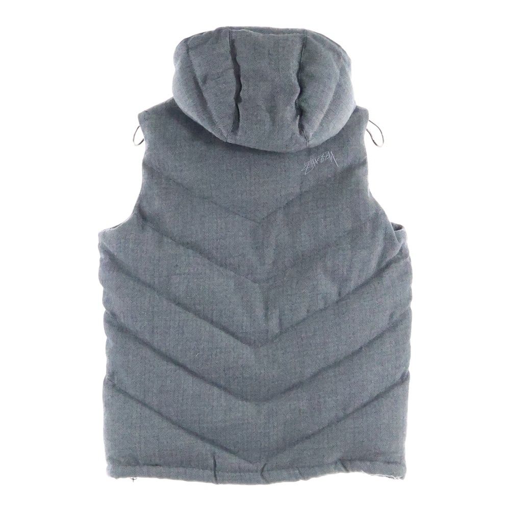 STUSSY (ステューシー) ウール フード付き ダウンベスト グレー - メルカリ