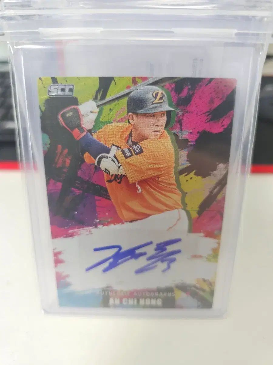 KBO SCC ハンファ イーグルス アン チホン サイン入りサインカード グラブオイル 記念グッズ 