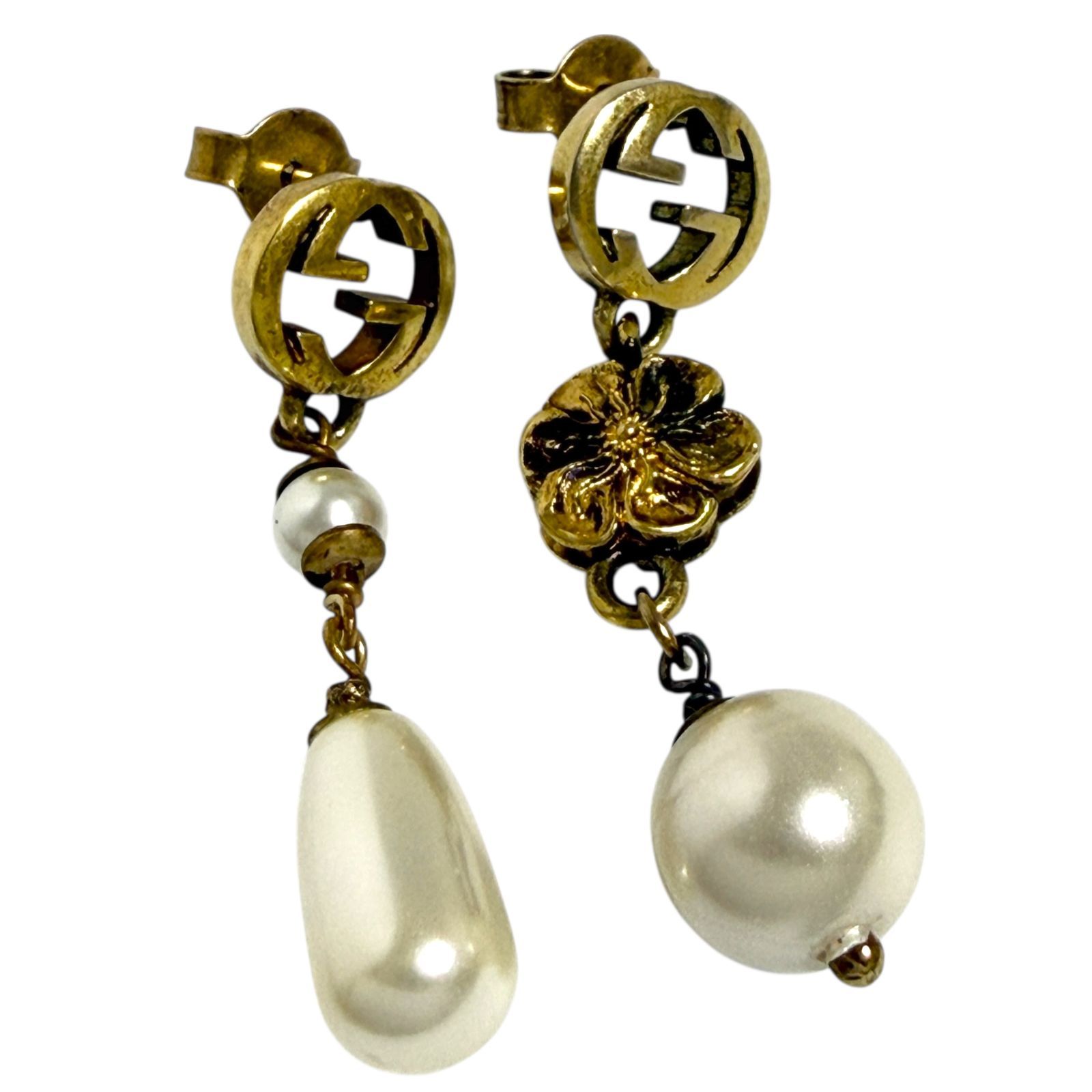 グッチ レディース インターロッキングG フラワー フェイクパール