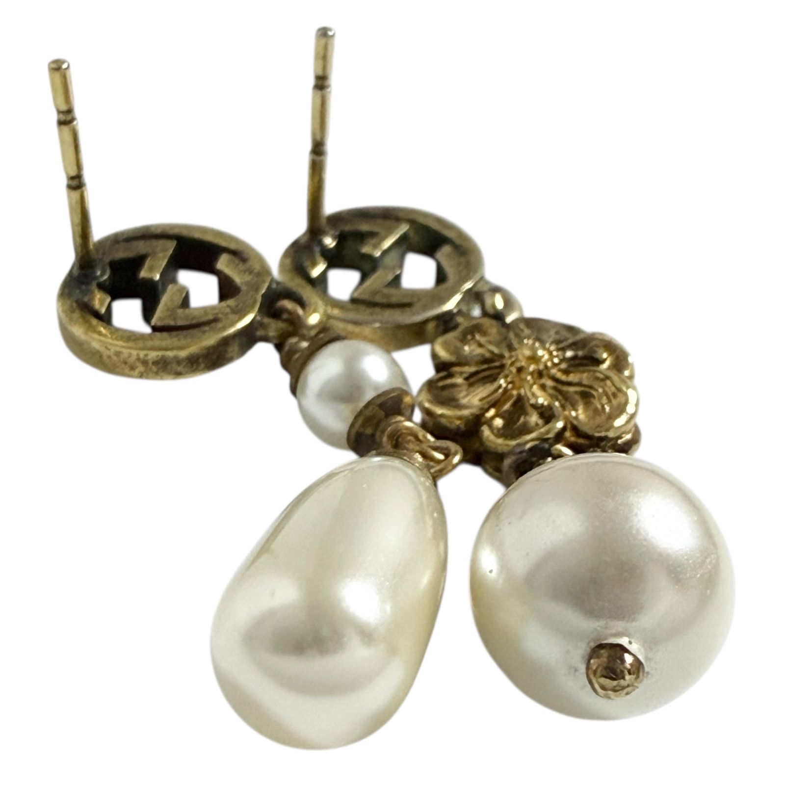 グッチ レディース インターロッキングG フラワー フェイクパール