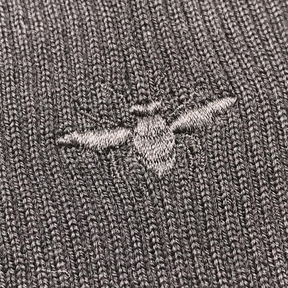 美品】ディオール ニットネックウォーマー 黒 ウール100％ 蜂刺しゅう