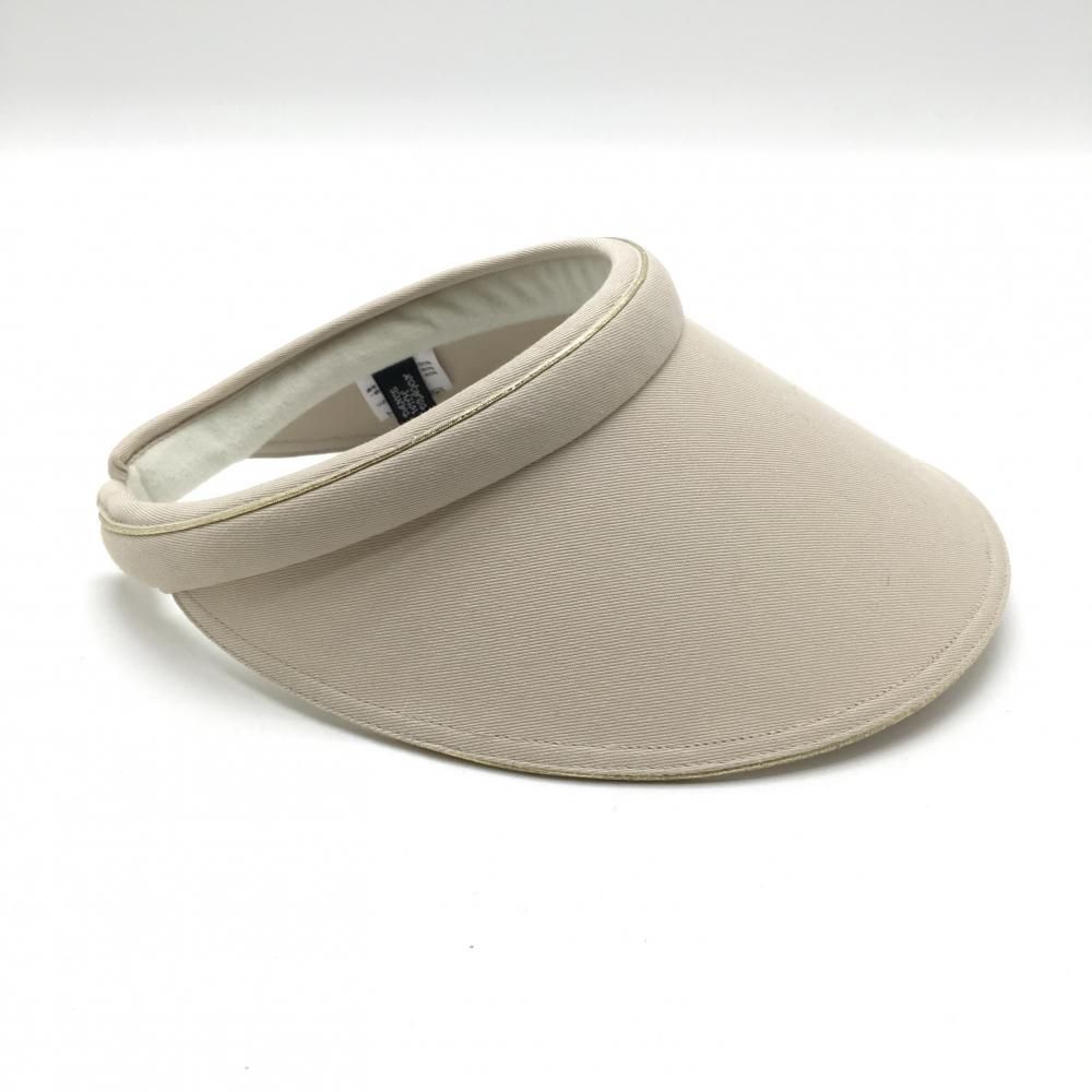 美品】ダンスウィズドラゴン つば広サンバイザー ベージュ×ゴールド