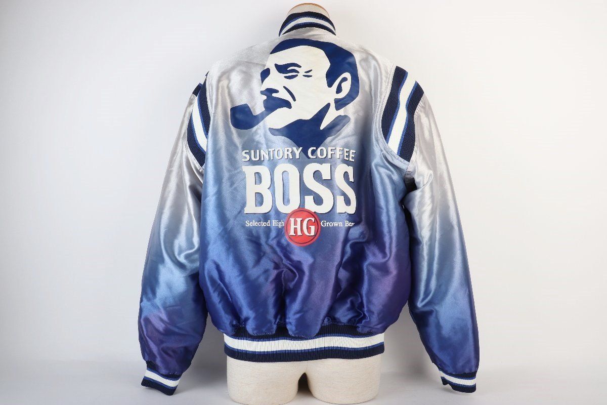 ワケあり サントリー BOSS リバーシブル スタジアムジャンパー ブルー