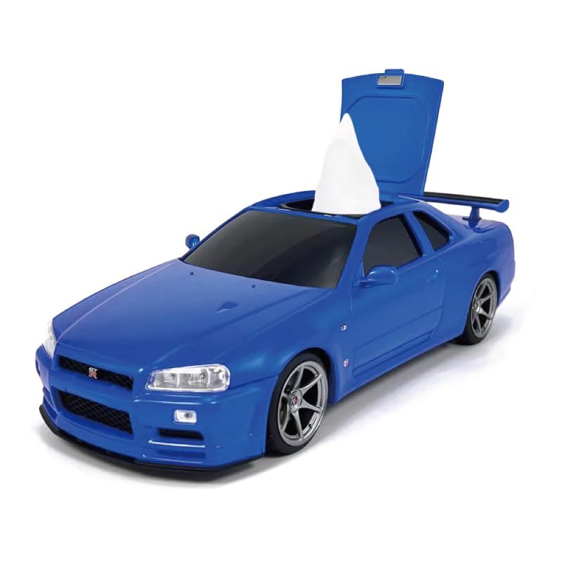 在庫 ウェットティッシュケース 日産スカイライン GT-R BNR 34 ブルー 0