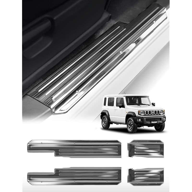 在庫 AMWMORV ジムニー スカッフプレート ノマド jc 74 w サイドステップ サイドステップガード 傷防止乗り降り用 汚れ防止 ステンレス製 取付簡単 防水 耐摩耗